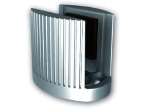 PATTINO PER ANTA DI CRISTALLO IN ALLUMINIO