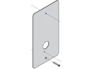 PLACCA IN ALLUMINIO PER FISSAGGIO PULSANTIERA FILO PARETE SU