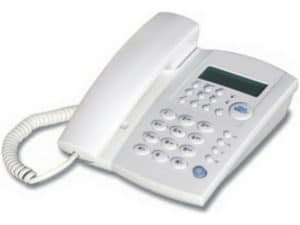 TELEFONO STANDARD CON DISPLAY E VIVAVOCE BIANCO