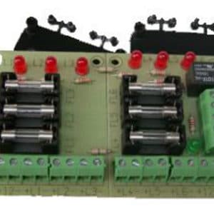 SCHEDA DISTRIBUZIONE ALIMENTAZIONI 6 FUSIBILI