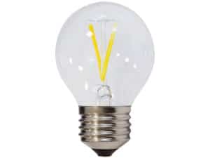 LAMPADINA LED A SFERA A FILAMENTO E27 LUCE CALDA 2W 220V