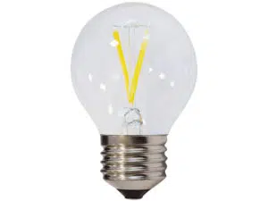 LAMPADINA LED A SFERA A FILAMENTO E27 LUCE CALDA 2W 220V