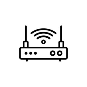 wireless router line icon. vector on isolated white background. eps 10.